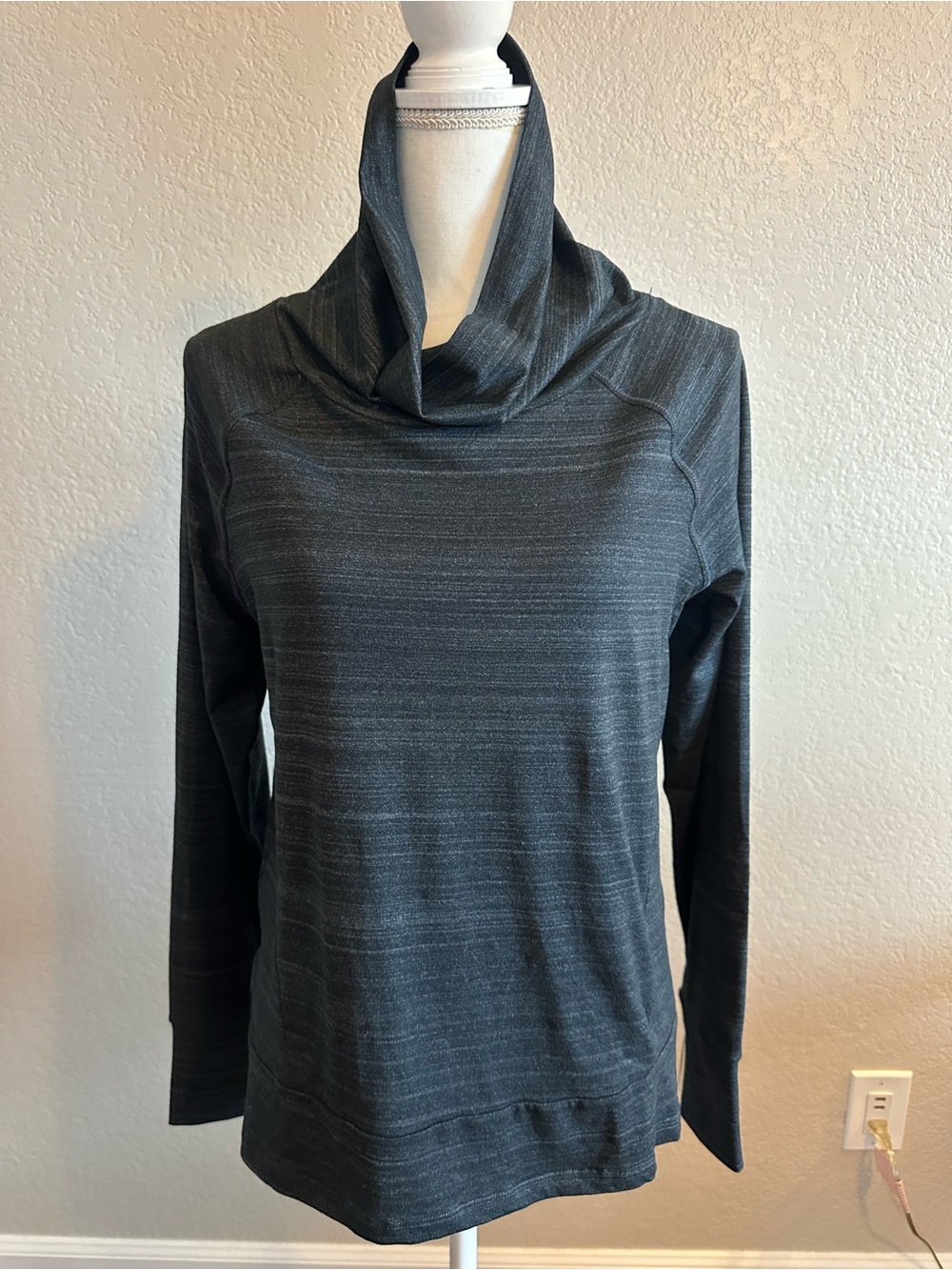 Apana Charcoal Gray Cowl Neck top